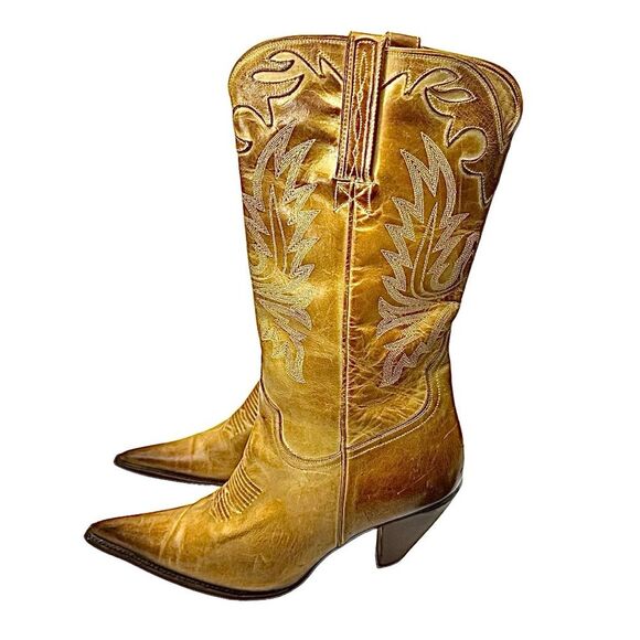 Lucchese Charlie 1 Horse Cowboy Boots Tan Leather Women’s 10 B I-4565 Rare - Picture 7 of 16